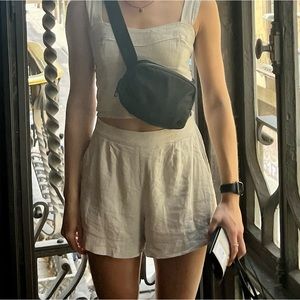 Abercrombie and fitch linen blend shorts